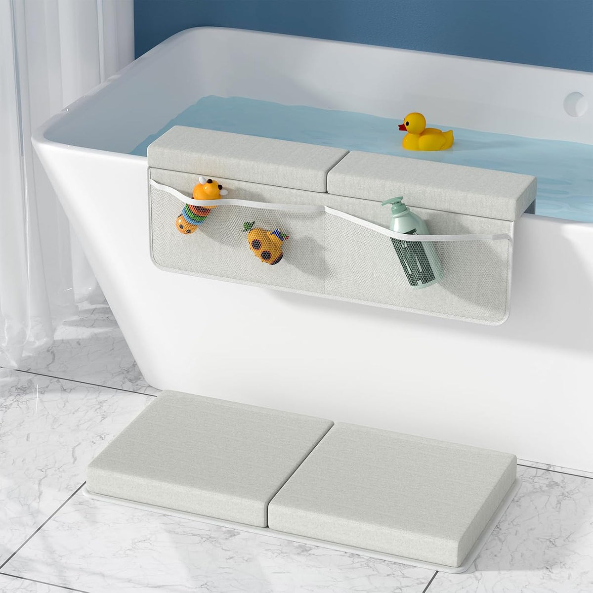 Comfortable Soft Baby Support Bathtub Kneeler Mat Knee Saver Cushion and Bathroom Elbow Rest Pad Set