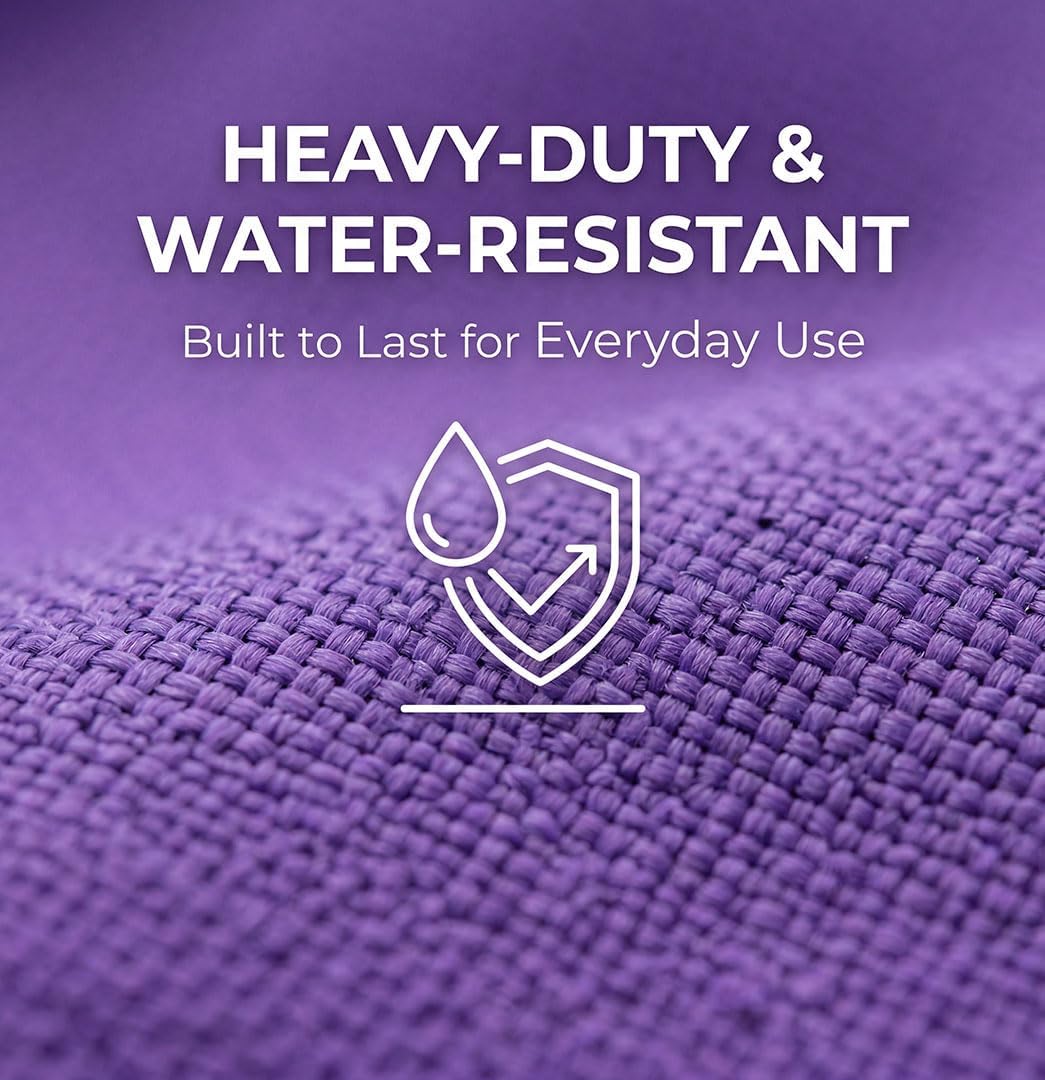 Drink Carrier Bag 4 Compartment Family Size Insulated Water Bottle Holder & Tumbler Tote with Adjustable Strap Nylon Organizer Caddy with Front Pocket for Picnic No-Spill for Car (Purple)