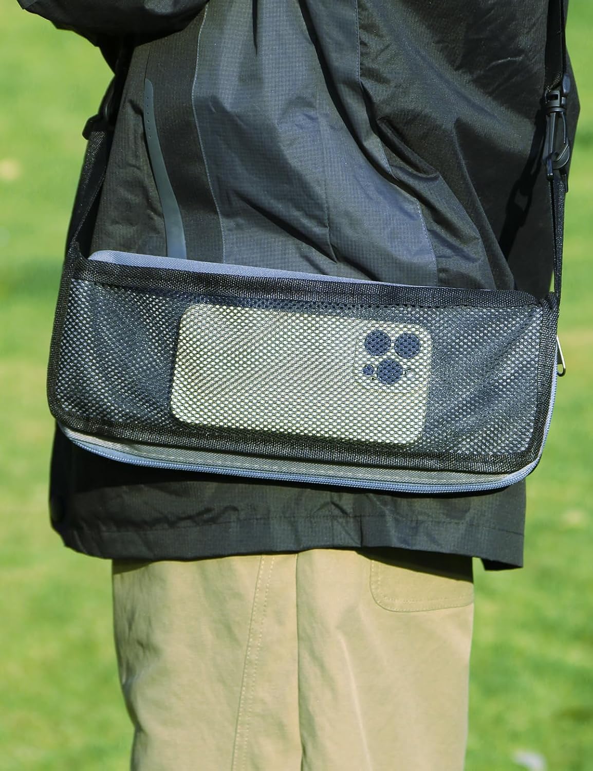 Mini 2-in-1 Folding Stool, Crossbody Bag Chair, Steel Oxford Seat