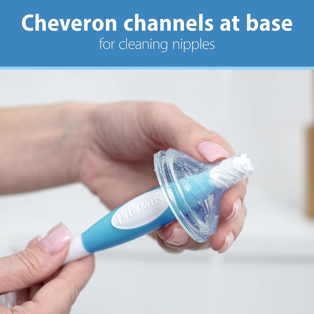 All-in-One Sterilizer and Dryer for Baby Bottles, Parts & Other Newborn Essentials & Baby Bottle Cleaning Brush with Sponge and Scrubber - Blue - 3-Pack