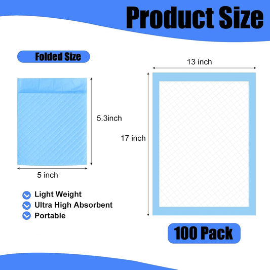 100 Pack Disposable Changing Pads 17 x 13 in