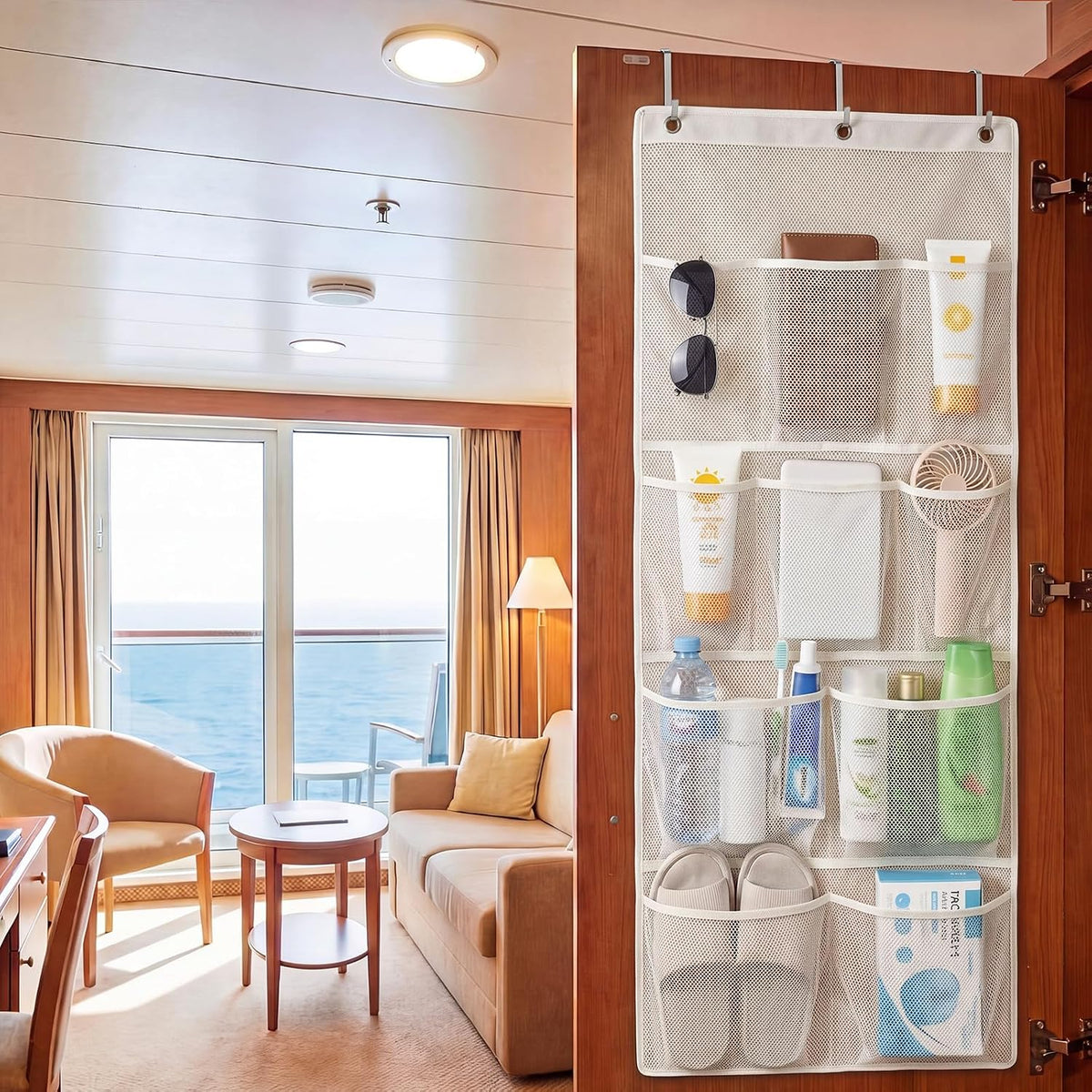 Magnetic Cruise Shower Organizer over the Door Organizer, Black