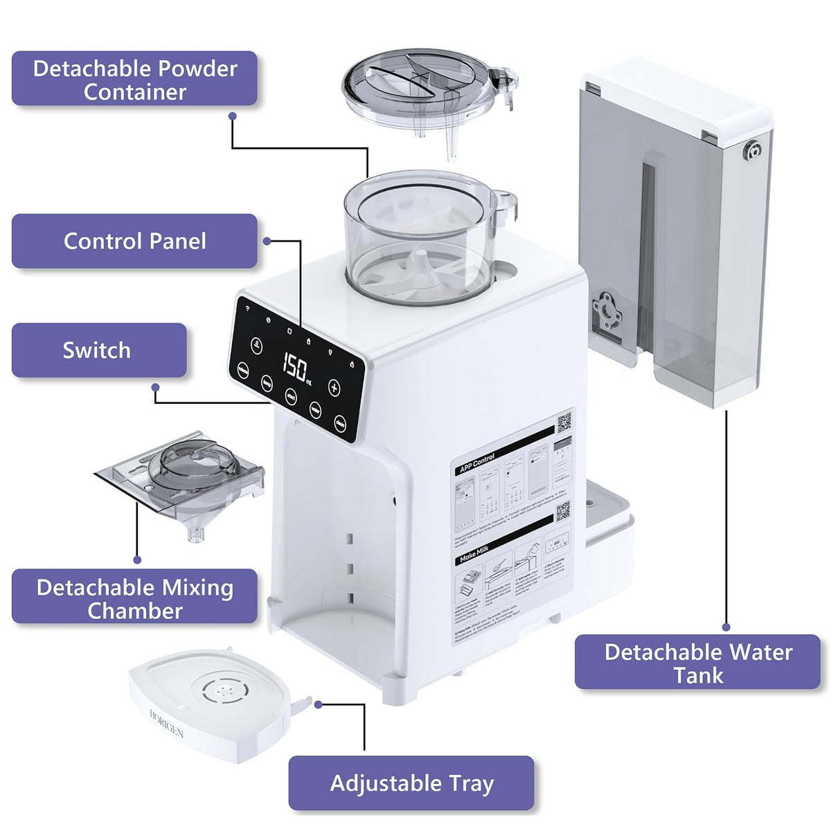 Smart Baby Formula Maker - Advanced WiFi Bottle Maker Formula Dispenser Machine with Automatic Mix & Clean, Instant Warm Water, Fast Milk Make with Accurate Dispensing & Temperature Control