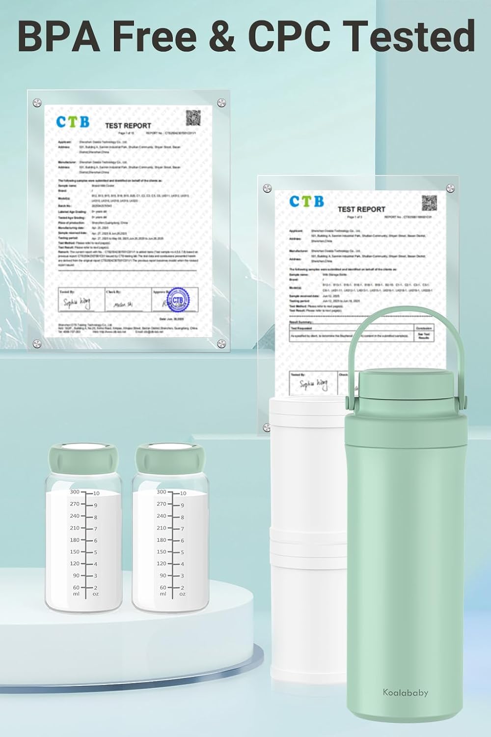 22oz Portable Breast Milk Cooler, 24-Hour Chiller, 2 Baby Bottles