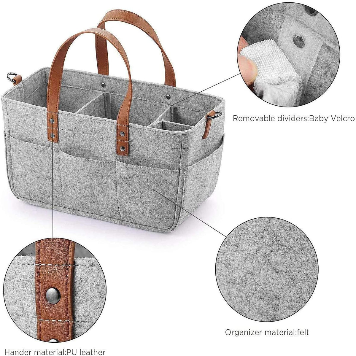 Baby Diaper Caddy Organizer, Multiple Compartments Baby Caddy, Collapsible Tote Bag with Handles, Organizer for Diapers #