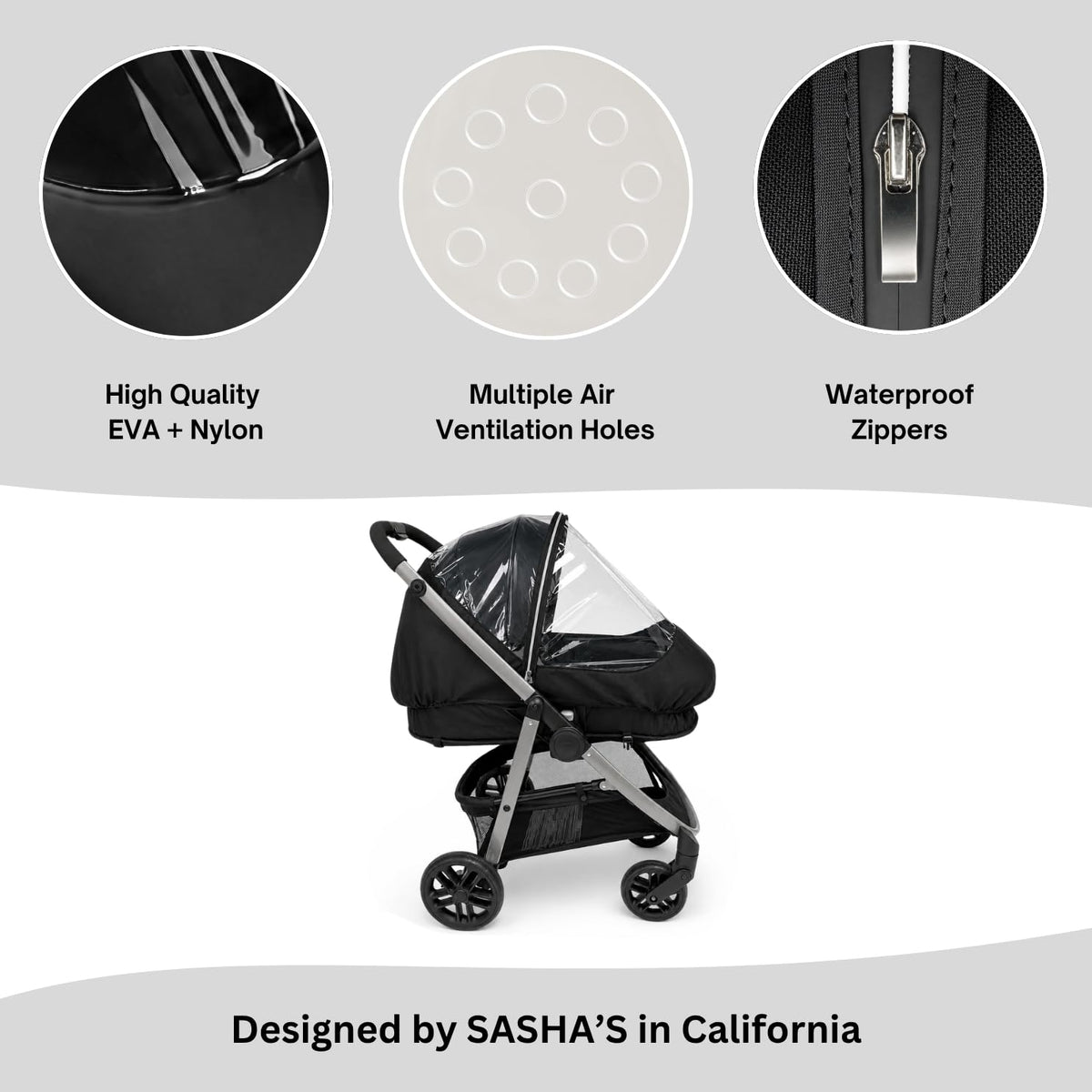 Rain Cover for Graco Modes Pramette, Modes Nest, and Modes Element - Zipper Access, Ventilation Holes, High Performance Weather Shield (Stroller Not Included)