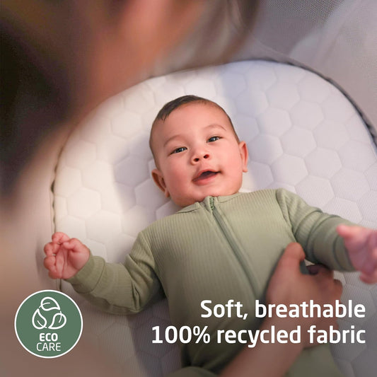 Iora Baby Bassinets Bedside Sleeper, Portable Bassinet, Infant Bedside Sleeper Crib, Height Adjustable, Breathable Mesh, Large Storage Basket, Truffle