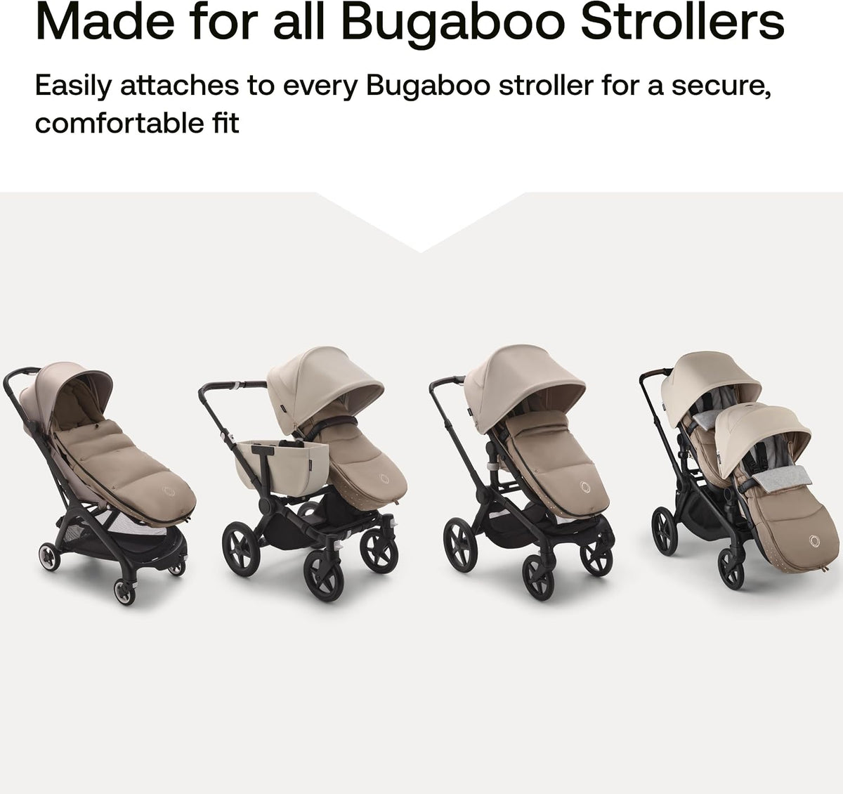 Footmuff - All-Season Stroller Accessory Weatherproof Climate Control Removable and Reflective - Midnight Black