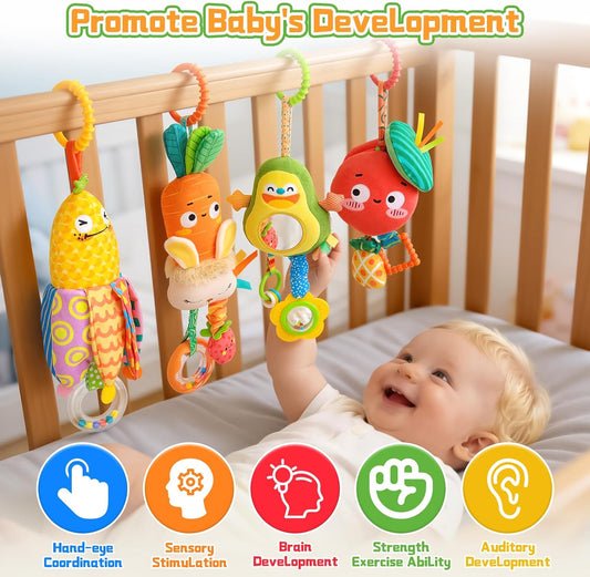 Carseat Toys Hanging for 0-6 Months Baby Stroller Hanging Toy for Sensory