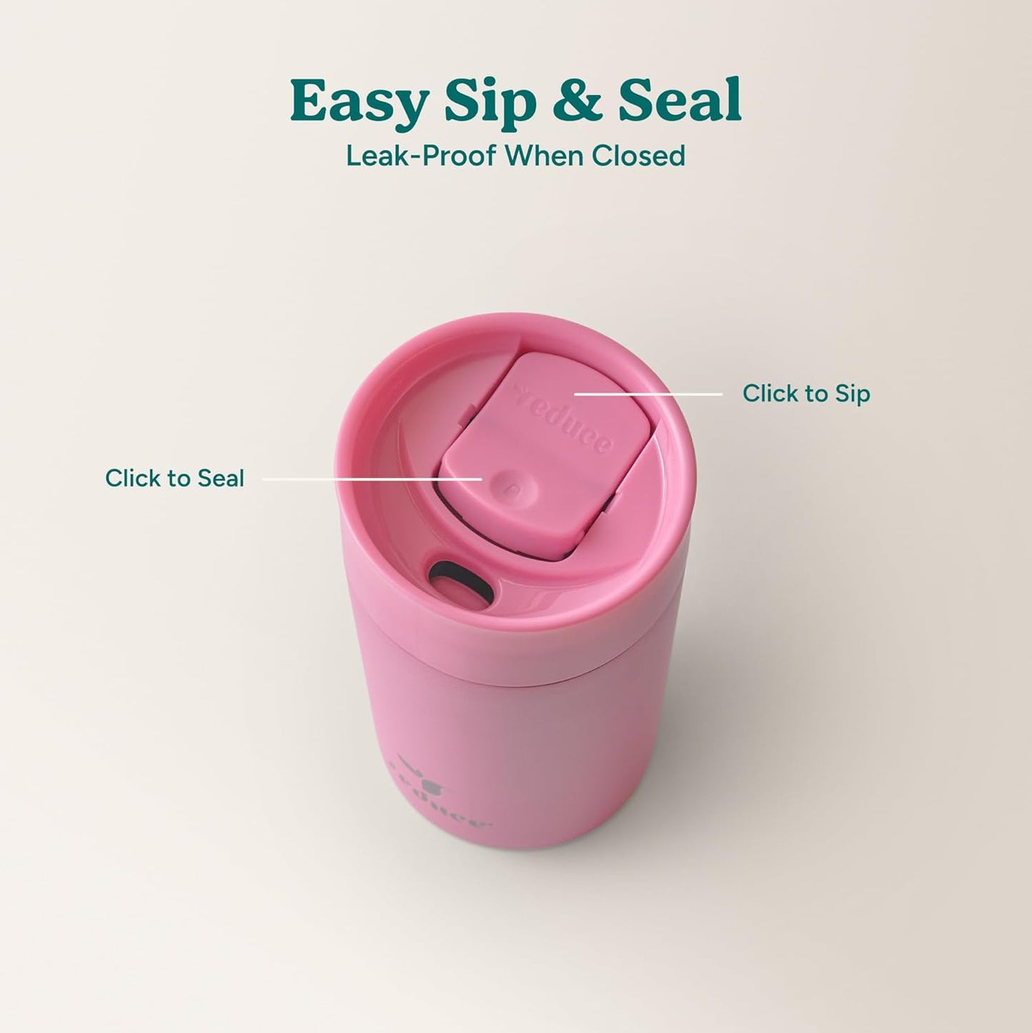 Perk 10oz Insulated Coffee Tumbler – Leak-Proof with Lockable Lid and Vacuum Insulation–Durable Stainless Steel–Fits Car Cup Holders–One-Handed Travel Mug in Sand Leopard Print - Midnight Plum