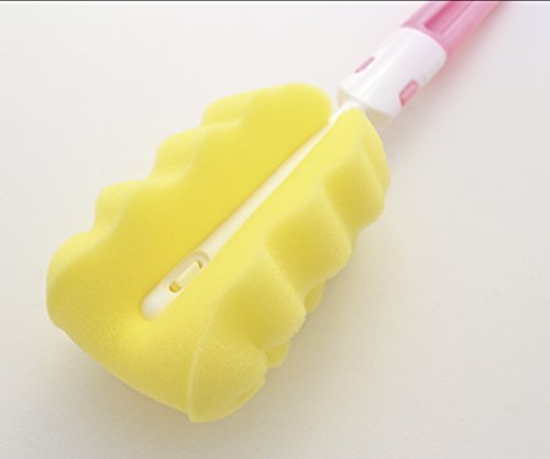 Triple Baby Bottle Cleaner Brush Set - Includes Baby Bottle Brush Cleaner, Nipple Brush & Straw Cleaning Brush - Eco-Conscious Plastic Handle with Non-Slip Grip, Replaceable Sponges - Blue