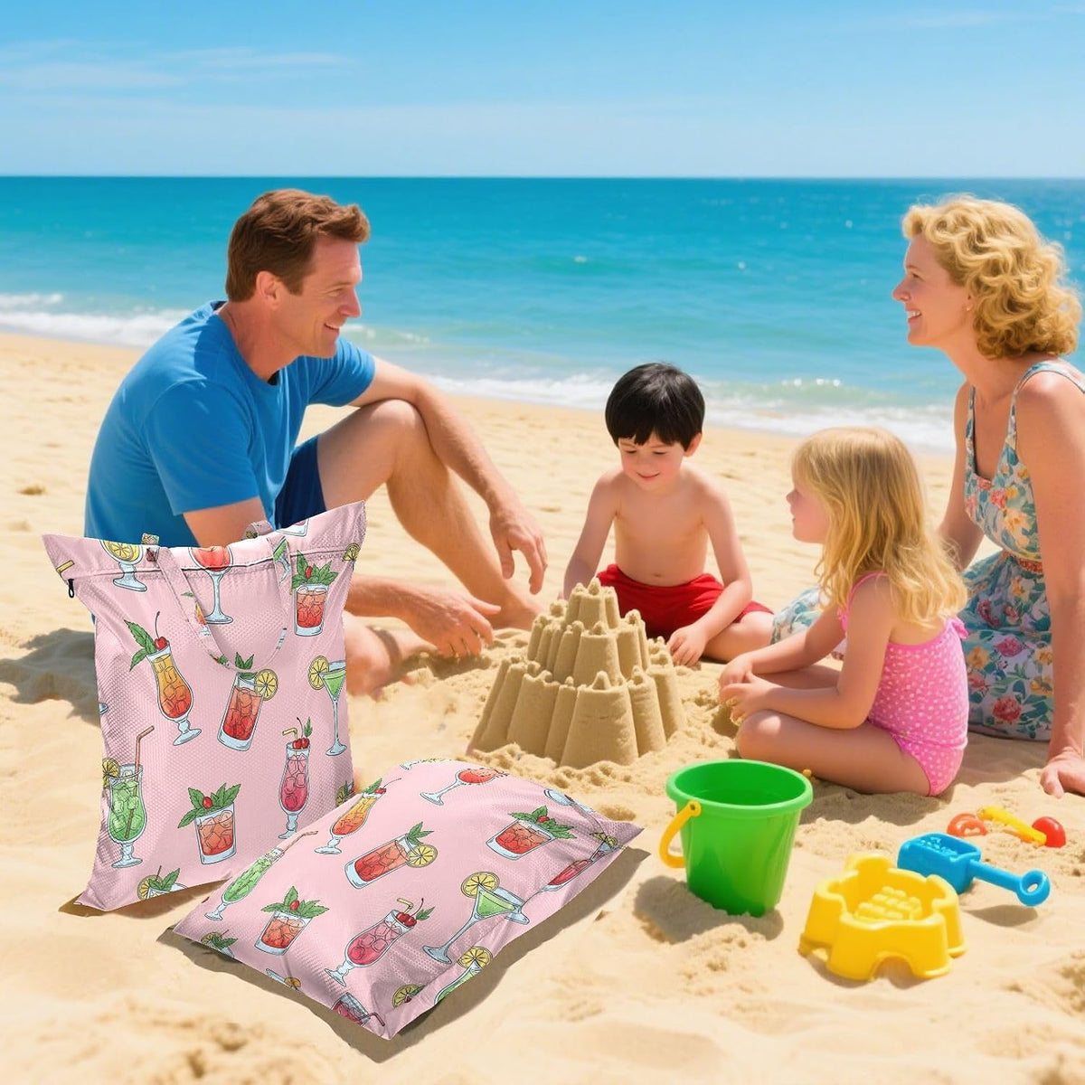 Tropical Cocktails Waterproof Travel Laundry Bag Washable 2 Packs