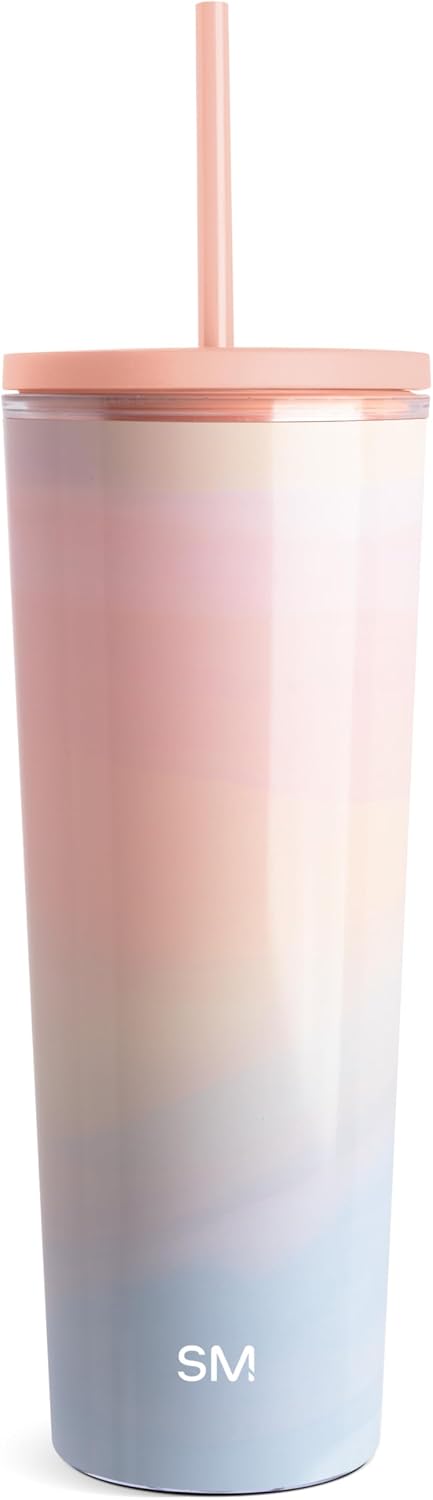 Plastic Tumbler with Straw | 24oz | Swirl