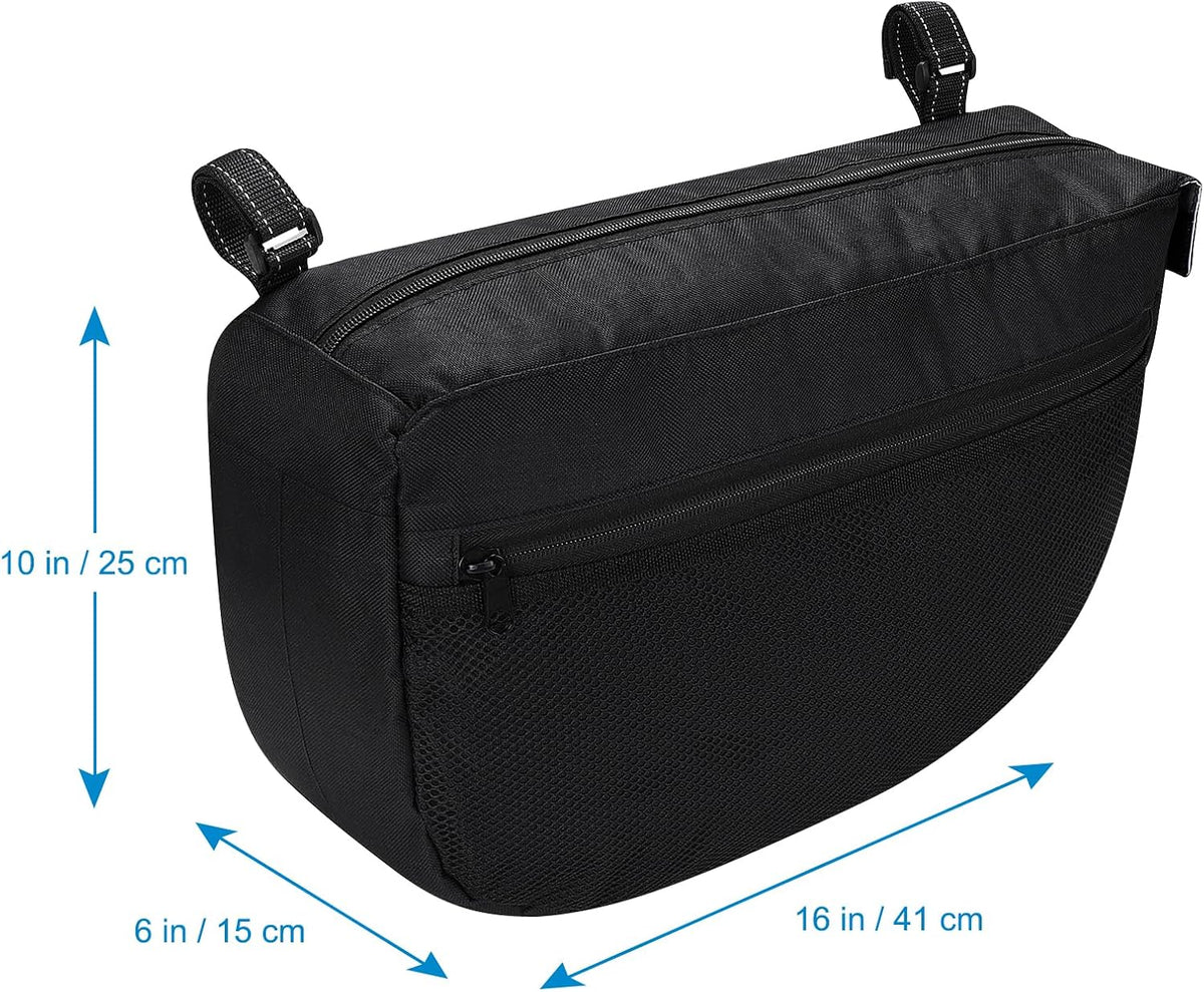 Insulated Side Sling Stroller Saddle Bag Organizer, Universal Stroller Organizer, Stroller Bag Caddy Organizer, Black
