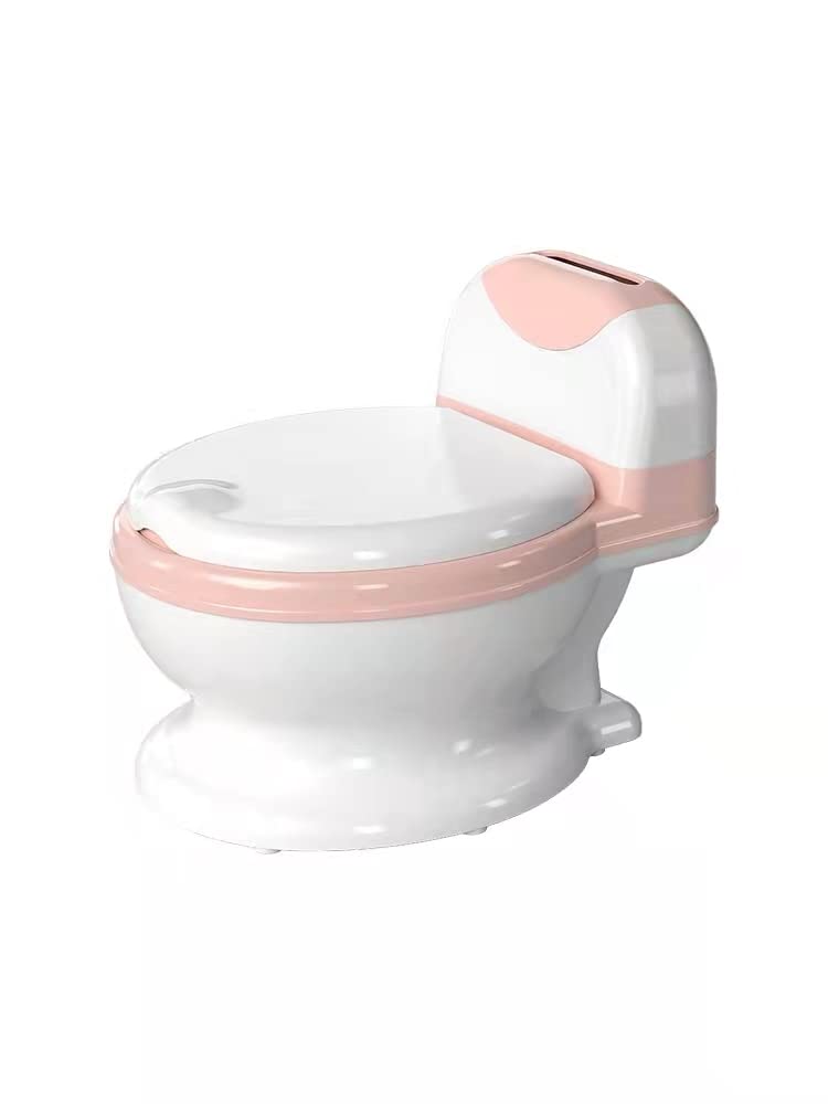 Potty Training Toilet, Realistic Potty Training Seat, Toddler Potty Chair with Soft Seat, Removable Potty Pot, Toilet Tissue Dispenser and Splash Guard, Non-Slip for Toddler& Baby& Kids