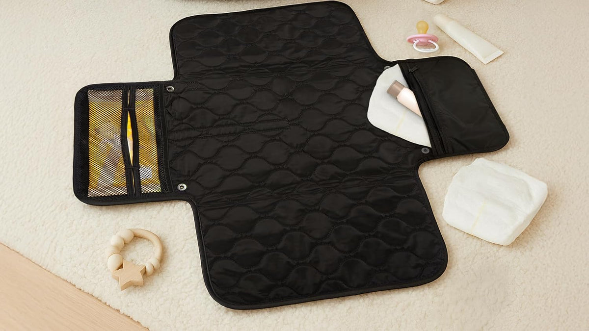 Biz – Quilted Portable Baby Diaper Changing Pad, Black