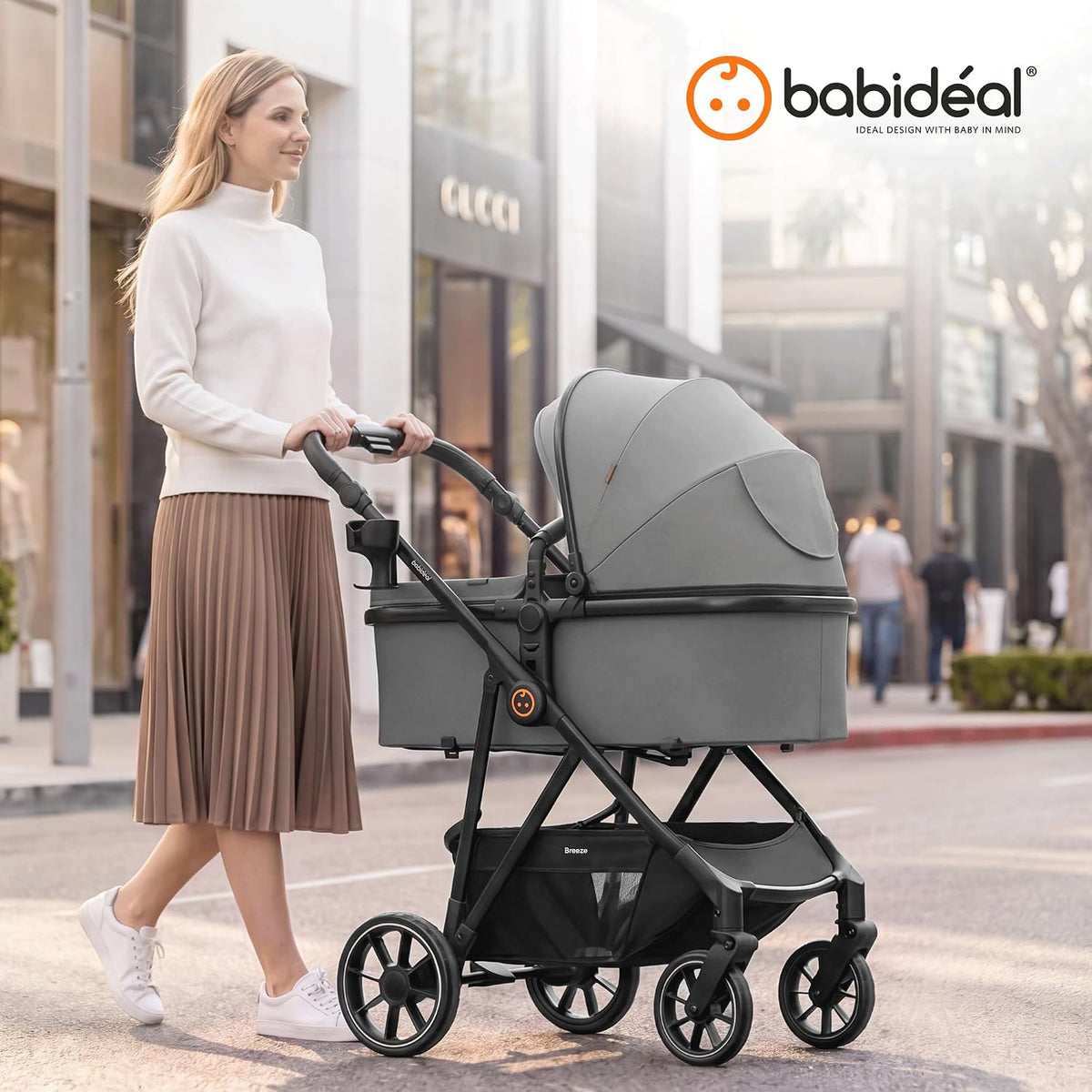 Baby Stroller for Newborn and Toddler,One-Hand Fold