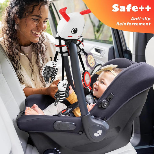 Car Seat Toys for Babies 0-6 Months, Black & White
