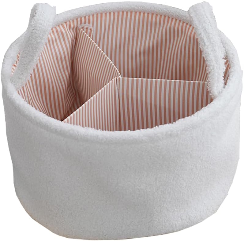 Baby Diaper Caddy Organizer - Stylish Round Shape Nursery Storage Basket for Diapers and Baby Wipes, Diaper Stacker Car Organizer, newborn nursery Gift (Rectangle Grey)