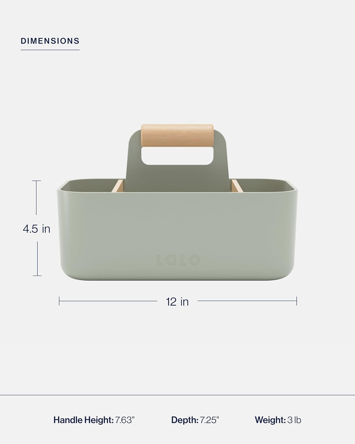 Lalo The Caddy - Multi-Purpose Storage Solution with Removable Dividers, Perfect as a Diaper Caddy, Bath Time Organizer & Art Caddy, BPA-Free, Multiple Compartments - Coconut