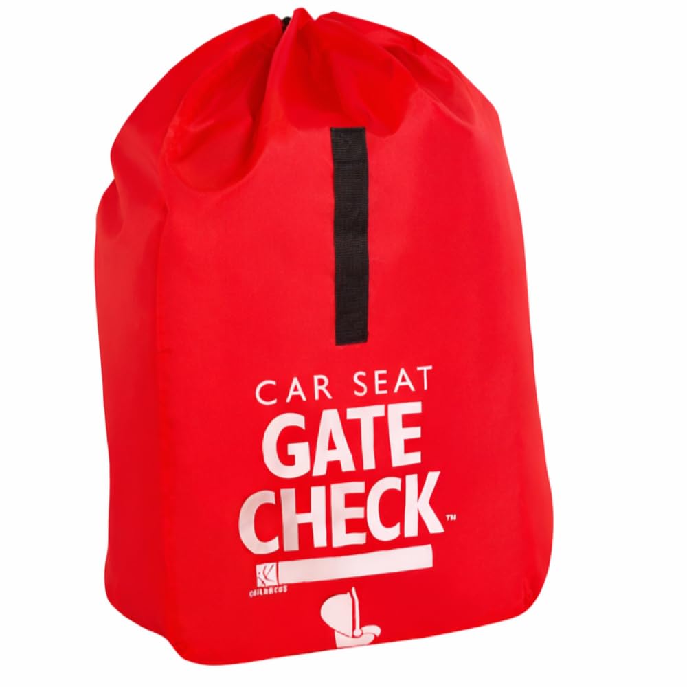 J.L. Childress Gate Check Travel Bag for Car Seats - Car Seat Travel Bag for Airplane, Includes AIRTAG Holder, Fits All Baby Carriers, Infant Carriers & Child Booster Seats - Neon Blue