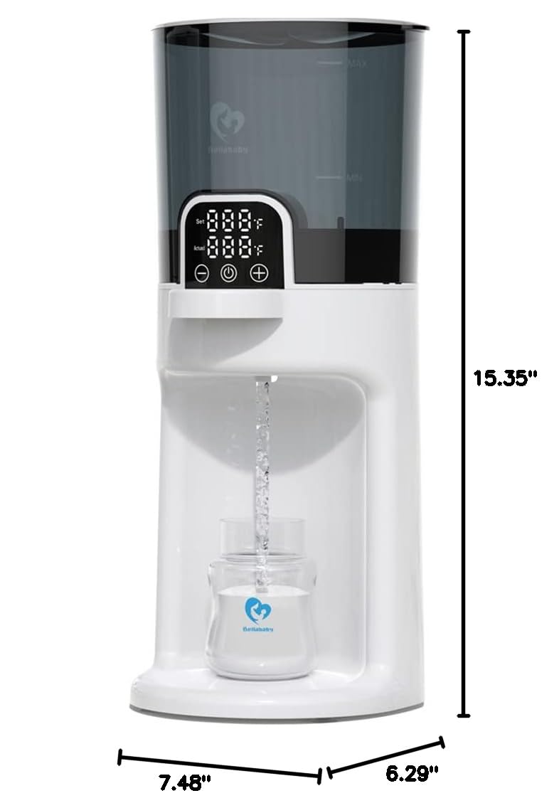 Bellababy Instant Baby Bottle Warmer,Warm Water Dispenser for Making Formula Bottle Instantly,Detachable Container Easy Cleaning,24/7 Keep Warm, Adjustable Temperature(Dark,110V Only)
