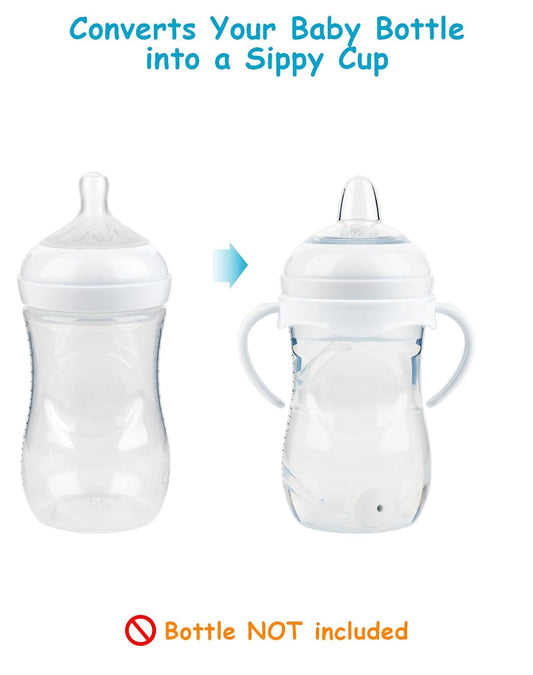 Straw Cup Soft Conversion Kit for Philips Avent Natural Baby Bottle, Toddler Transition Kit with Silicone Straw Top Nipple, Weighted Straw, Bottle Handle, Cleaning Brush, Spill-Proof, BPA-Free, 3-Pack