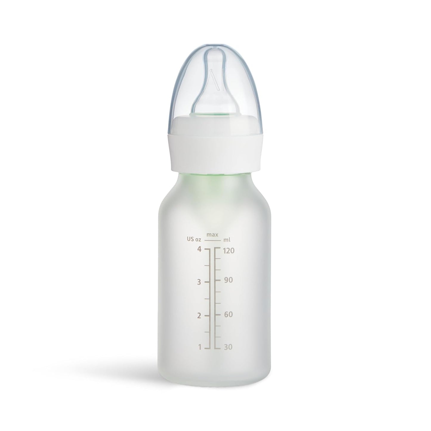 Munchkin Bond Silicone Coated Glass Baby Bottles - Anti-Colic Feeding System with Natural Feel Nipples, 4 Ounce, 2 Pack, White