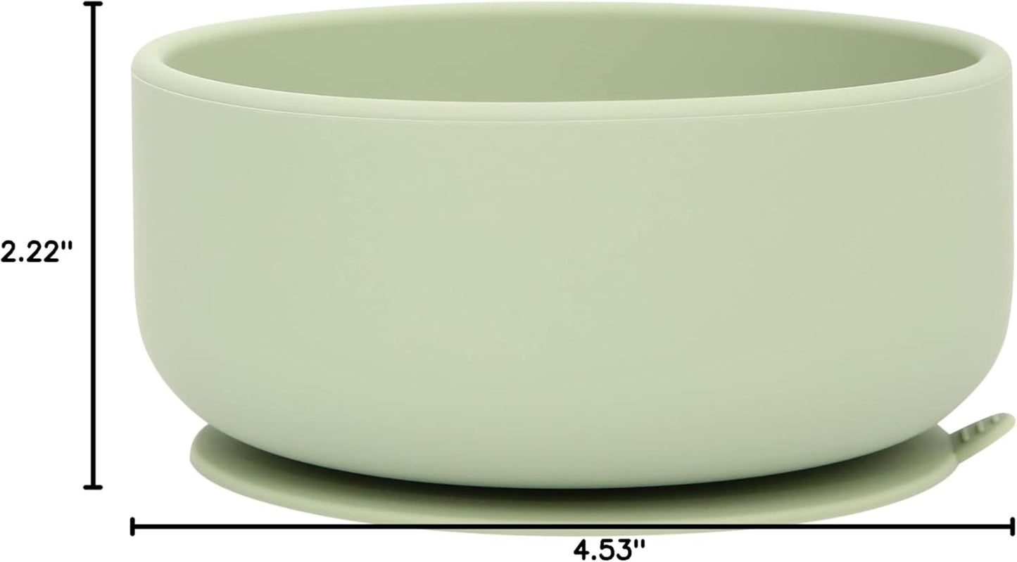 dollop Silicone Suction Bowl | BPA Free | Dishwasher & Microwave Safe (Slate Blue)