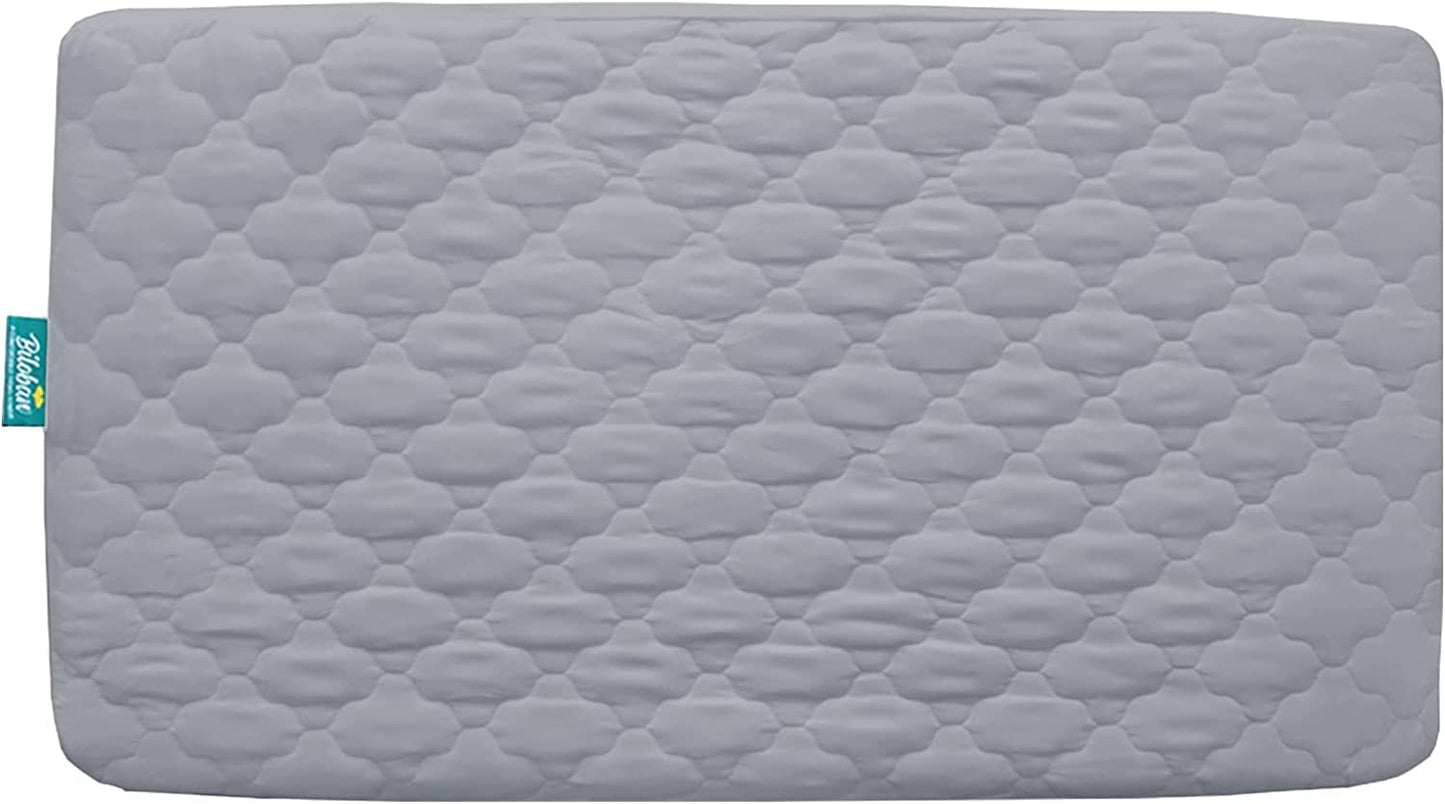 Pack and Play Sheets Mattress Pad Protector Fitted Waterproof Playard Mattress Cover, Compatible with Graco Pack n Play & Dream On Me & Pamo Babe, Playpen/Playard Sheet Quilted, Gray, 39" x 27"