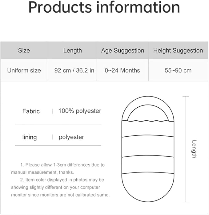 HOUSBAY Baby Stroller Bunting Bags Stroller Footmuff Universal Sleeping Bag Winter Outdoor Hooded Bunting Bag Windproof and Water-Resistant Suitable Below 5 ℃
