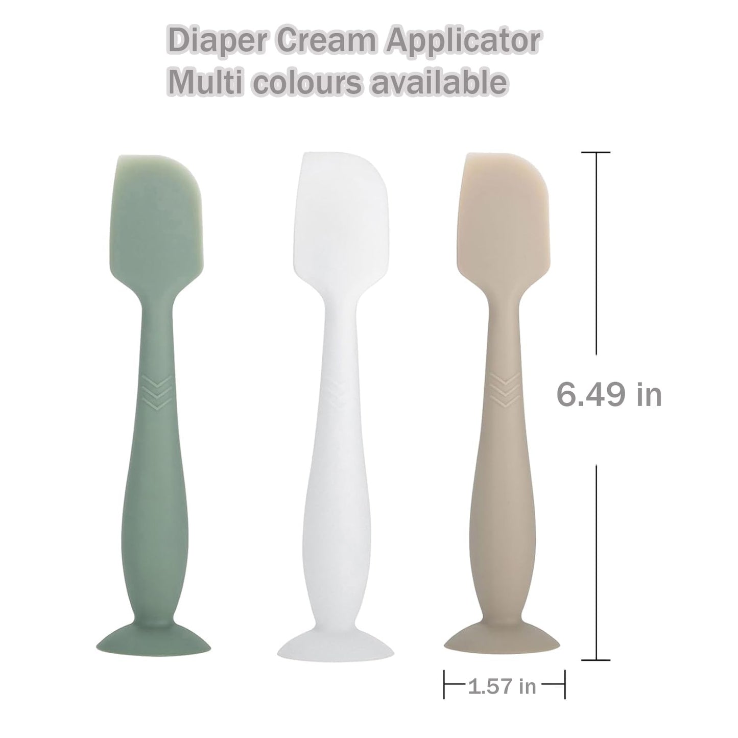 Baby Diaper Cream Spatula - Baby Diaper Rash Cream Applicator for Butt Paste Diaper Cream - Newborn Essentials (gray, green, pink)