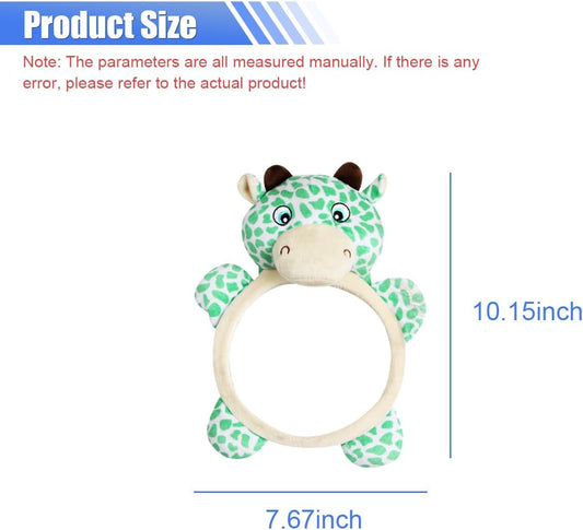 Rear Facing Baby Car Mirror, Plush Cute Wide View Vehicle Backseat Viewer, Shake-proof Baby in Sight Carseat Mirrors, Cartoon Animal Shatterproof Safety Observation Rearview Mirror (Deer)