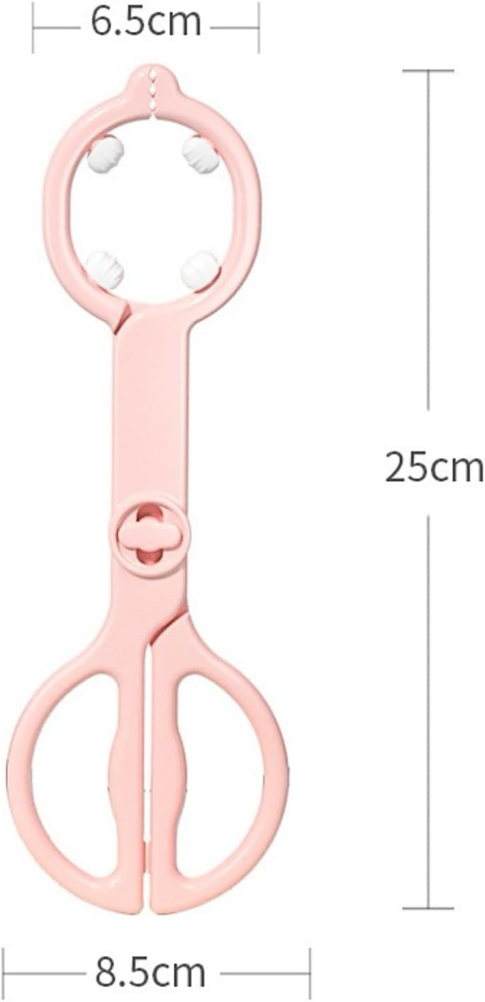Baby Bottle Tong, Anti-Slip Pacifier Bottle Tongs, Silicone Baby Safety Bottle Holder, Scissor Design Multi-Functional High-Temperature Resistant Tong, Pink