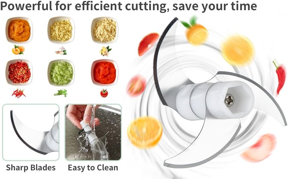 Deepcrush Electric Garlic Chopper & Vegetable Dicer – 3-in-1 Automatic Garlic Peeler, Mincer, and Baby Food Maker, Compact Kitchen Chopper with Smart Processor Function