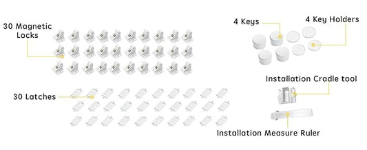 Vmaisi Magnetic Cabinet Locks for Babies (Standard, Count, 30.00)