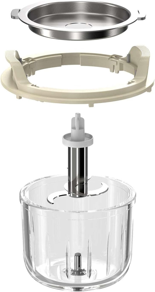 Replacement Glass Bowl with Handle, Blade, and Anti-Spill Food Cover for Baby Food Maker - Essential Accessories for Hassle-Free Baby Meal Preparation