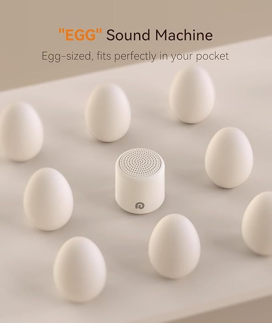 Dreamegg Travel White Noise Machine - Portable Sound Machine for Baby Adults, Travel Sound Machine for Sleep, 16 Nature Sound, Timer, White Noise Machine for Sleeping Gift, 2 Pack, White&Wood