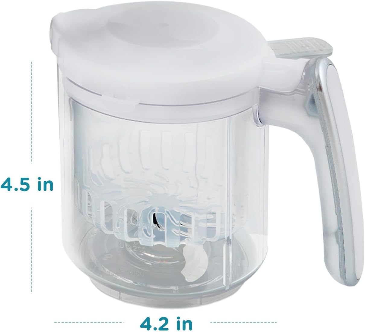 Replacement Stirring Cup & Blade with Steaming Basket for EVLA'S Baby Food Maker - Gray