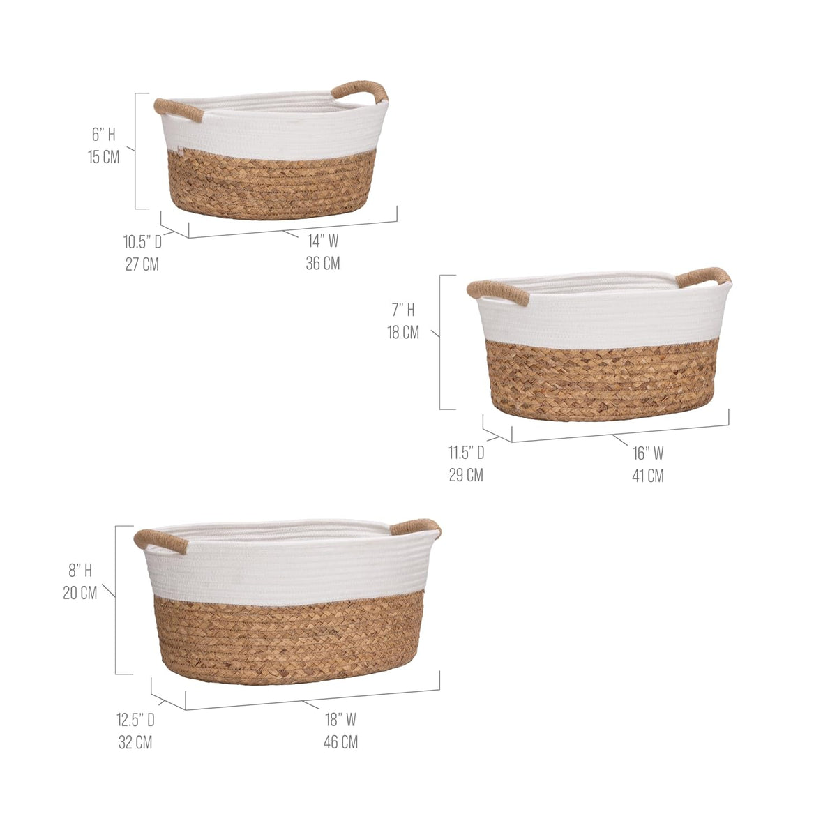 Premium Natural Handwoven Portable Laundry Bin Basket with Carrying Handles, Household Storage for Clothes, Linens, Sheets, Toys, Natural Water Hyacinth, Rectangular