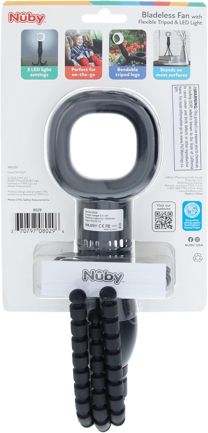 Nuby Bladeless Flexible Tripod 3-Speed Fan