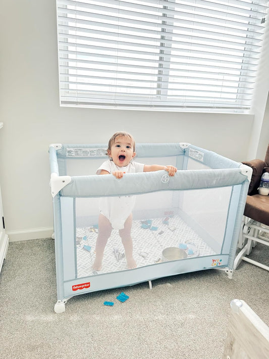 Fisher-Price Play All Day Foldable Playard with Carry Bag, Moonmist