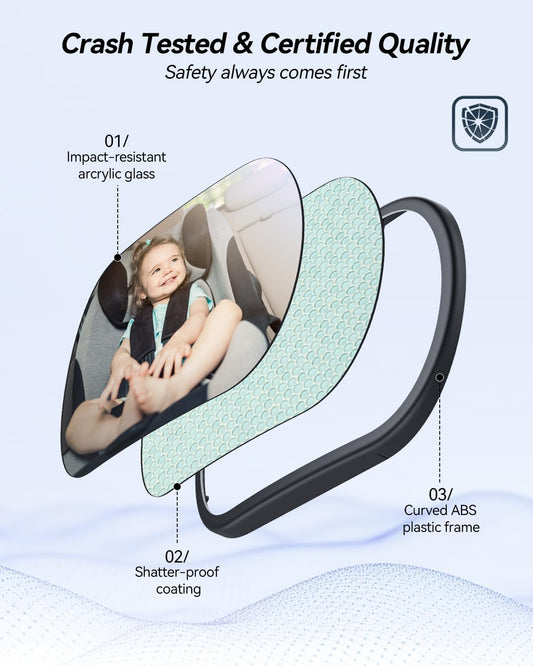 Baby Car Mirror for Rear Facing Seat,Black