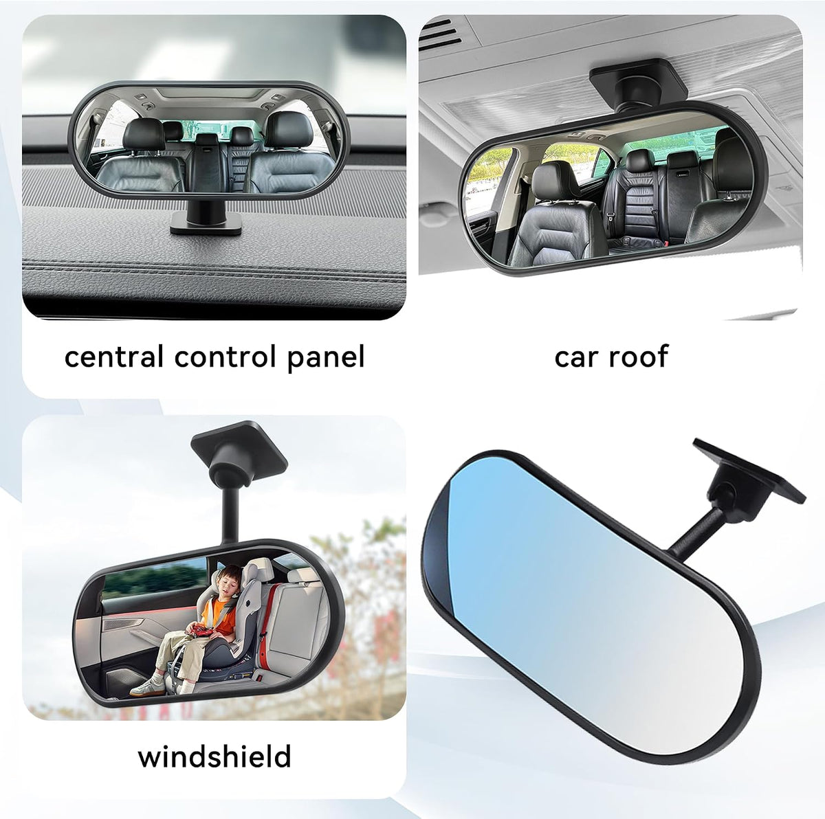 Car Mirror for Baby,360° Adjustable HD Rear View Mirrors Provides a Wide Field of Vision & Observation of the Rear Seat, Auto Convex Mirrors Baby Mirror for Car, Universal Fit (Clip)