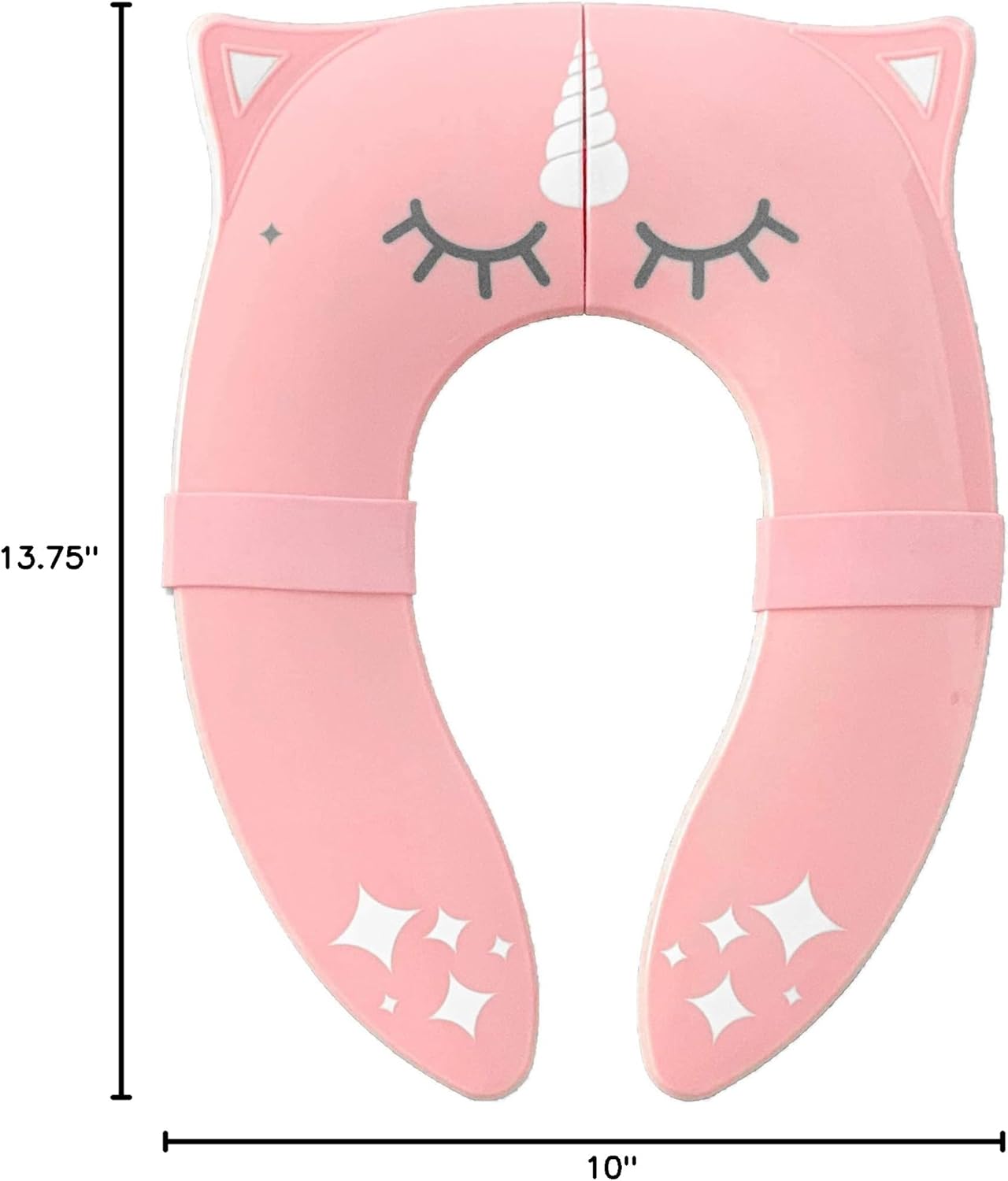 Hippypotamus Travel Potty Seat for Toddler - Folding Potty Training Seat - Portable Toilet Seat Cover for Baby & Kids (PINK Unicorn)