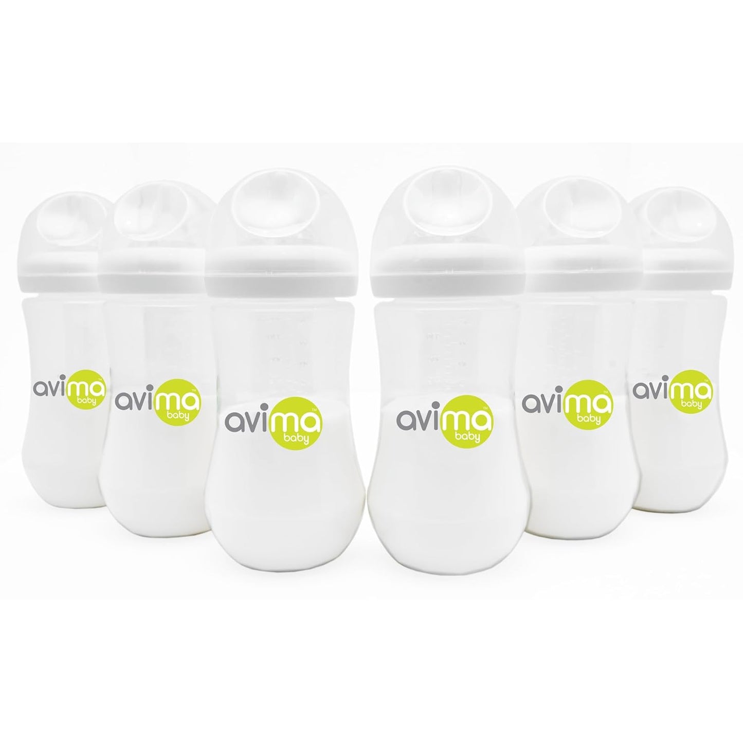 Avima Baby 12 oz Anti Colic Baby Bottles for Breastfed Babies - Fast Flow Nipples, Wide Neck Bottle, BPA Free - 9-12 Months, Stage 3 (Set of 3)