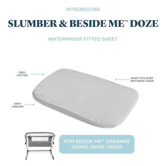 Baby Delight Beside Me Dreamer Bassinet & Bedside Sleeper Waterproof Fitted Sheet, Grey