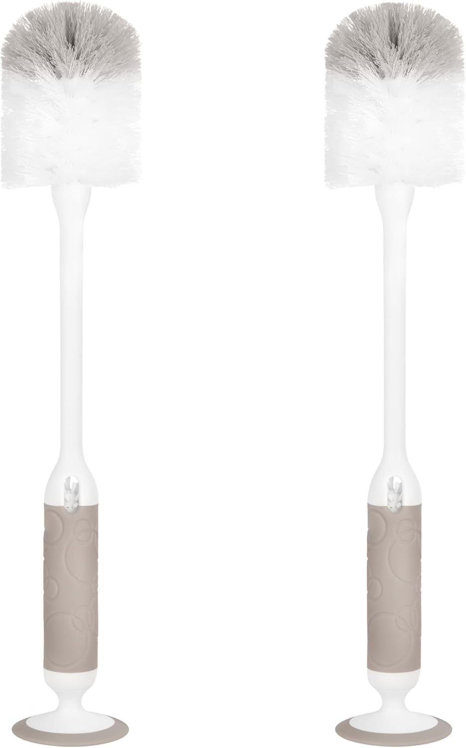 Ubbi Deluxe Baby Bottle Cleaning Set Includes a Nipple Brush with Suction Cup, Oat