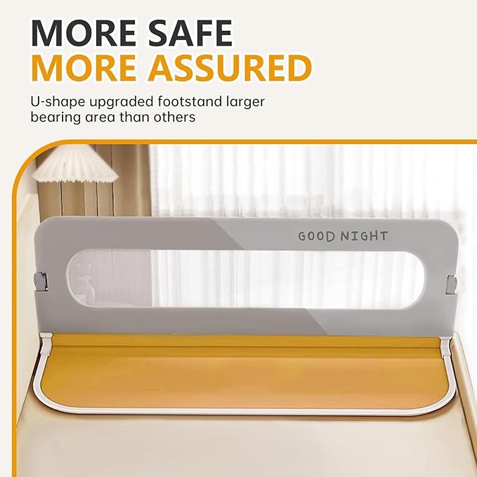 Foldable Toddler Bed Rails - Kids Guard Bumper for Crib Safe Bed Side Rail for Twin Queen King Full Size Beds(78.7inch)