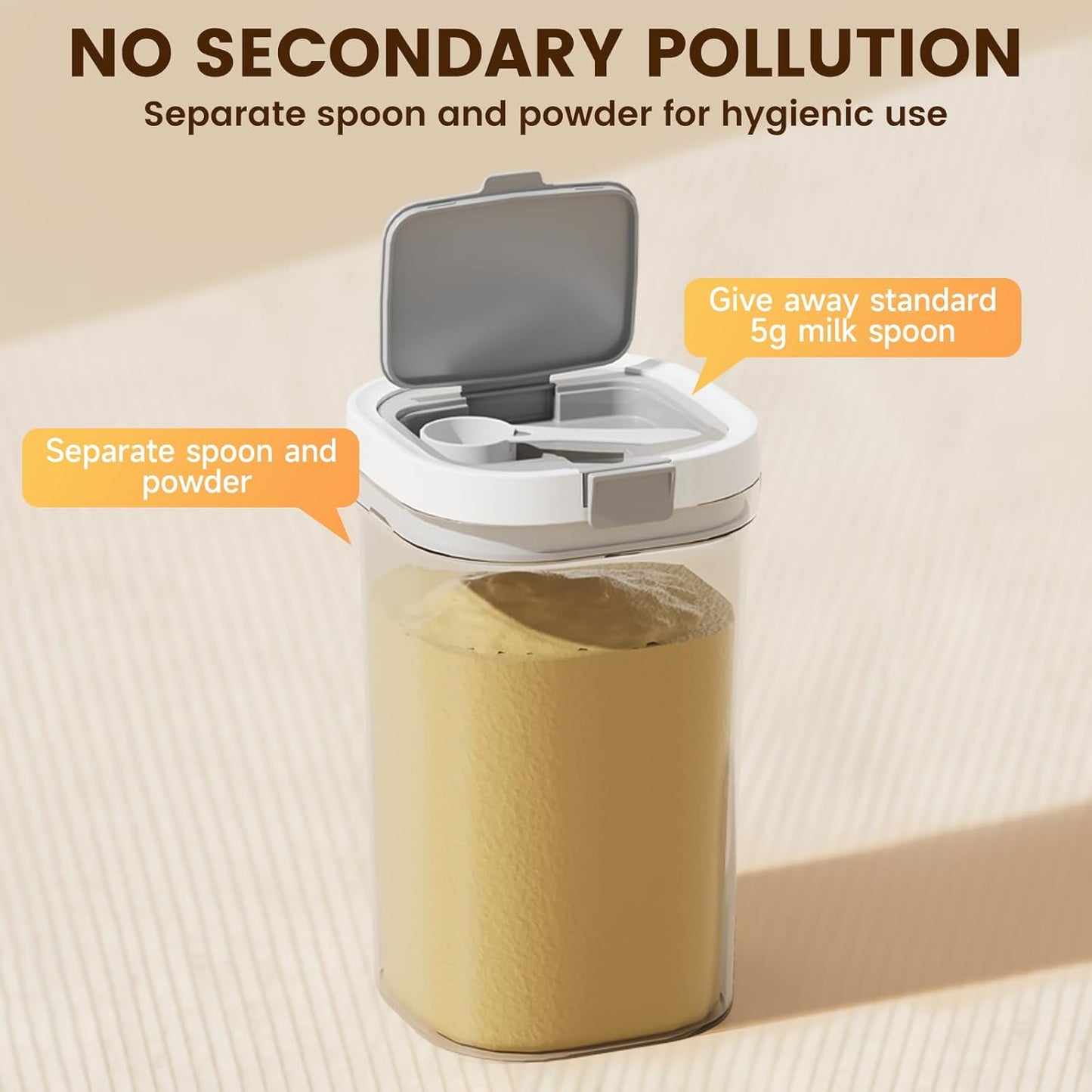 Formula Container to go-800ml Travel Dispenser BPA Free Airtight Container with Spoon and Layered Storage